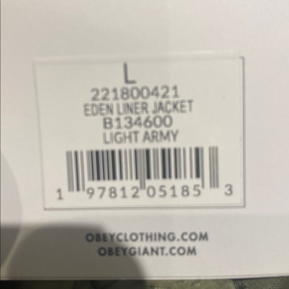 Obey Olive Green Quilted Puffer Jacket L - Picture 8 of 11